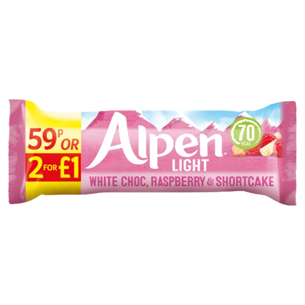 Alpen Delight White Raspberry and Chocolate PM 59p or 2 for £1