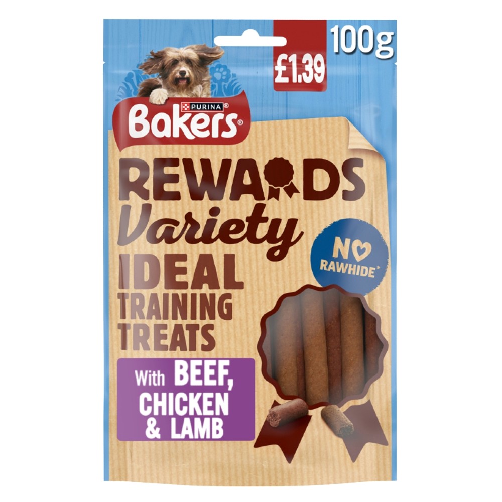 Bakers Rewards Variety with Beef Chicken & Lamb Dog Treats PM £1.39