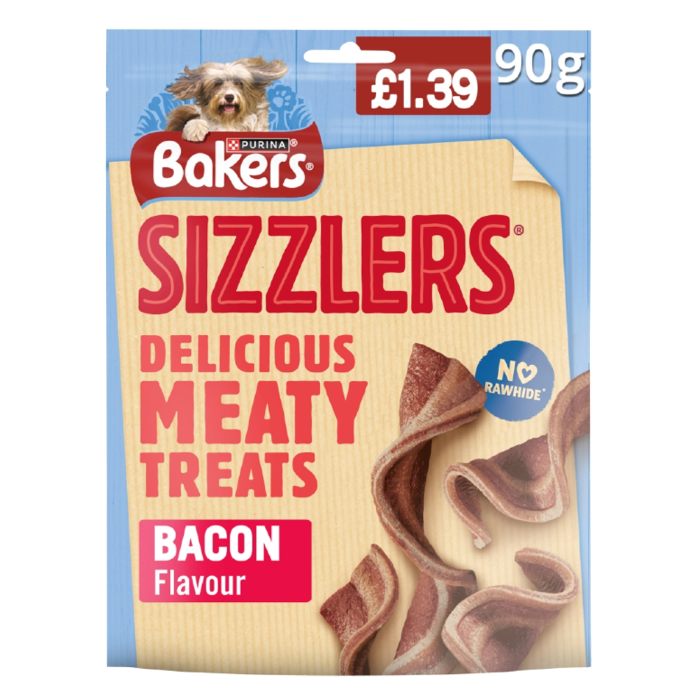Bakers Sizzlers Bacon Flavour Dog Treats PM £1.39